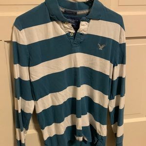 American Eagle Men’s Long Sleeve Polo, Size S